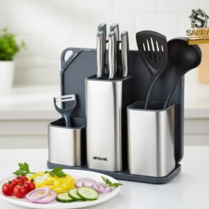 طقم سكاكين 11 قطعة بالبلانشة والتوزيع